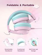 iClever HS19 Kids Headphones with Cord, Toddler Headphones for Boys Girls