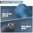 Stainless Steel Insulated Water Bottle, WATERSY Double Walled Metal Vacuum Flask Keep 24 Hrs Cold & 12 Hrs Hot Thermal Metal Sports Bottles 500ml BPA Free for Outdoor, Work, Gym, School (Black)