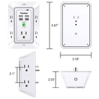Multi Plug Wall Outlet Surge Protector with 6-Outlet & 4 USB Ports(2USB-C)