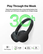Belkin SoundForm Mini Kids Headphones, Wireless & Wired, 30H Playtime, Case