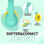 JoySpark Kids Bluetooth Headphones Over-Ear, 60Hrs, Built-in Mic-Purple