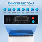 ROVSUN 25LBS Full-Automatic Washing Machine and 3.5CuFt Portable Clothes Dryer Set, Compact Laundry Washer and Dryer Combo Set with Stainless Steel Inner Tub, for Apartment, Dorms, Home