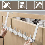 CASPLUS Over Door Hooks, Heavy Duty Over Door Hanger, 12 Door Hooks for Coats, Hats, Bags, Clothes, Towels, White