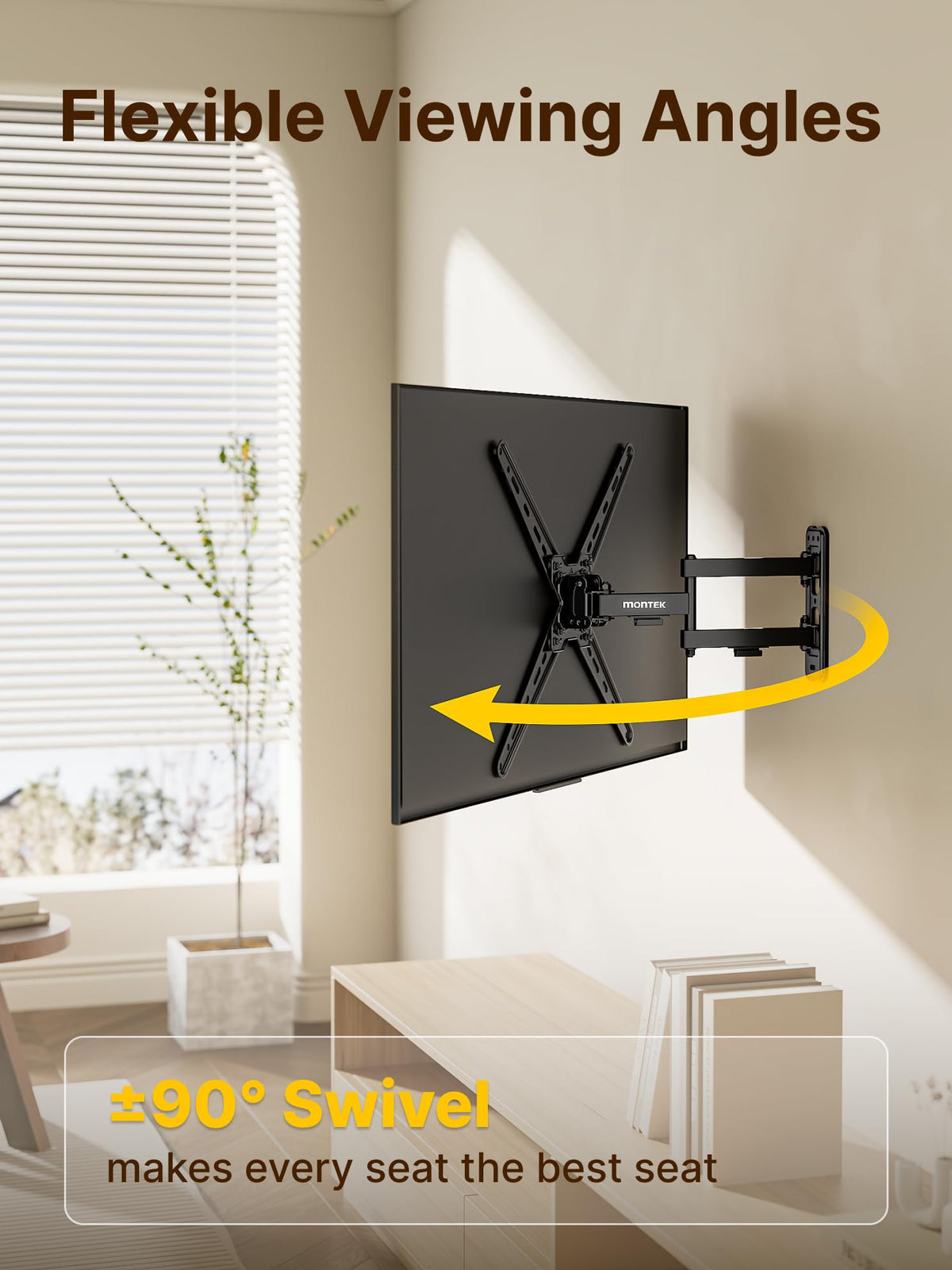 monTEK Full Motion Small TV Wall Mount for 13-43 Inch TVs up to 44 lb