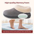 EverFoams Women's Suede Bootie Slippers Fuzzy Plush Collar Memory Foam