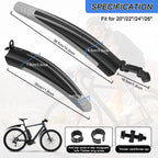 Bike Mudguard Set, Portable Adjustable Road Mountain Bike Bicycle Cycling Tires Front and Rear Mud Guard Fenders for MTB Mountain Road Bike