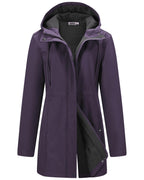 Outdoor Ventures Womens Waterproof Softshell Jacket Long Hooded Windbreaker