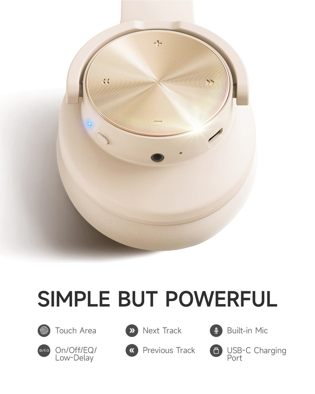 Picun B8 Wireless Bluetooth Headphones, 120H Playtime, 3EQ Modes, Black