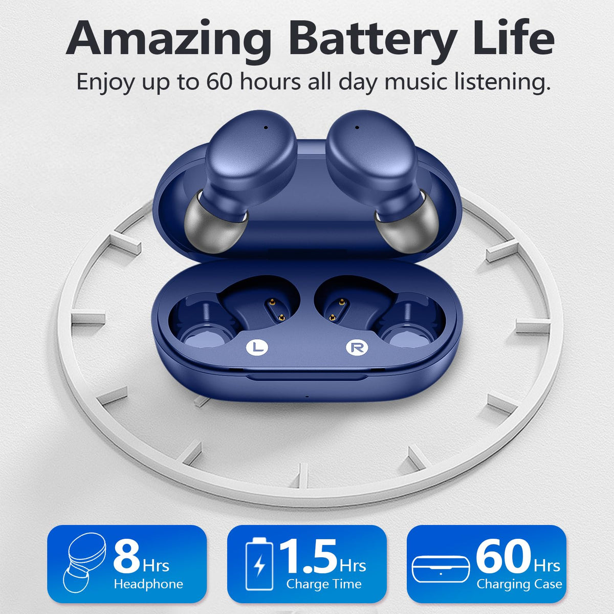 MOZOTER Mini Wireless Earbuds Bluetooth 5.3 in Ear Headphones Headsets