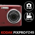 KODAK PIXPRO FZ45 16MP Compact Digital Camera, 4X Optical Zoom, AA, Black