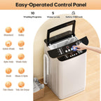 Auertech 18 lbs Portable Washing Machine, Fully Automatic Portable Washer with LED Display, 7 Wash Cycles, 4 Water Levels, Top Load Washing Machine for Apartment, RV, Dorm, Home