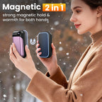 Hand Warmers, 2 Pack Magnetic Electric Handwarmer, 6000mAh USB Hand Warmers Rechargeable, 4 Heat Settings, LED Digital Display, Suitable for Outdoor Indoor - Hunt, Camp, Golf or Gift Giving