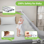 3-Piece Queen Size Bed Rail for Toddlers - Adjustable Baby Bed Rail Guard, Kids Safety Bed Rail for Queen Size Bed (78.7"x78.7"x60"-Grey)