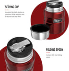 Thermos Stainless King Cranberry Red Food Flask (470ml) 9h Hot | 14h Cold