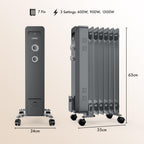 VonHaus Oil Filled Radiator 11 Fins – 2500W, 3 Heat Settings, 24 Hour Timer