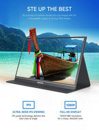 ARZOPA Portable Monitor 15.6" 1920×1080 FHD IPS Portable Monitor for Laptop with Kickstand, Ultra-Slim Second Screen for Laptop/PC/Mac/PS3/4/5/Xbox - USB C & HDMI Connectivity - A1