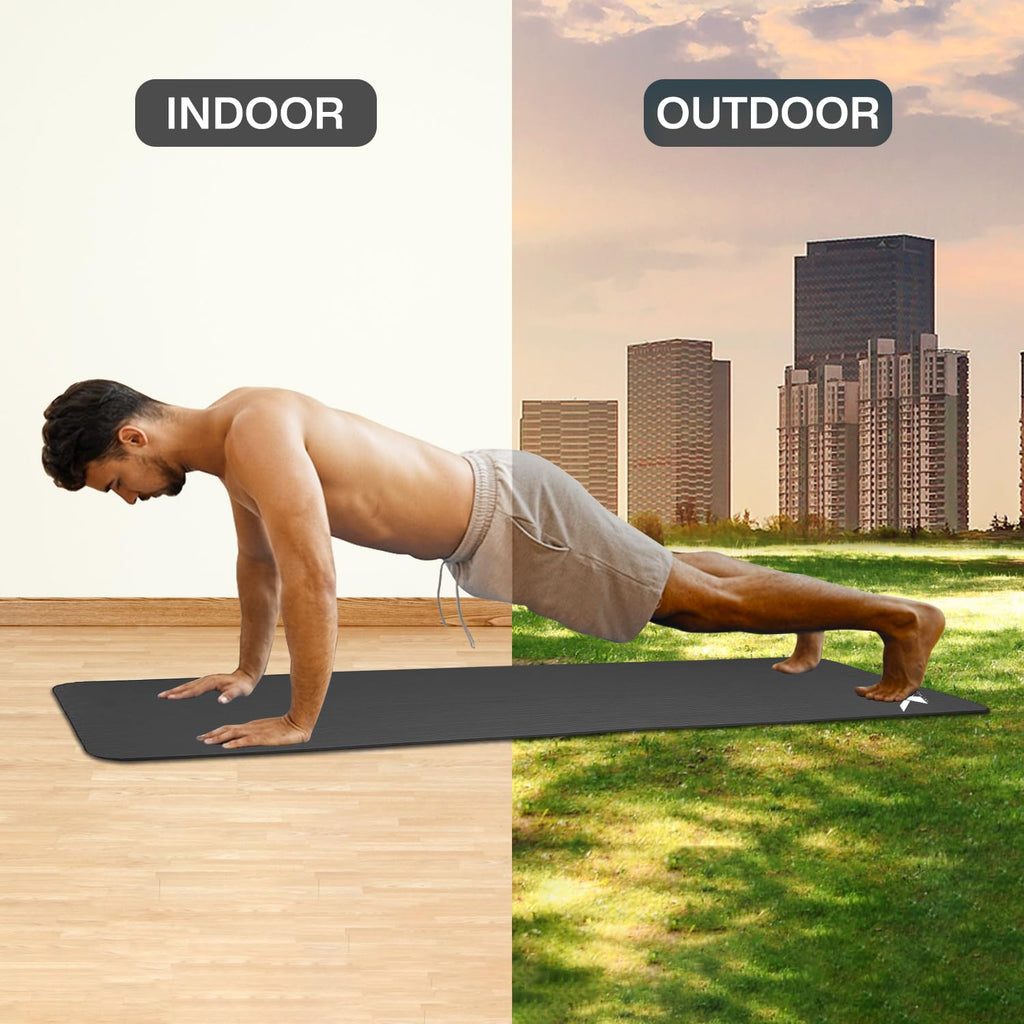 XN8 Sports Yoga Mat 10mm & 15mm Thick NBR Exercise Mat with Carry Strap
