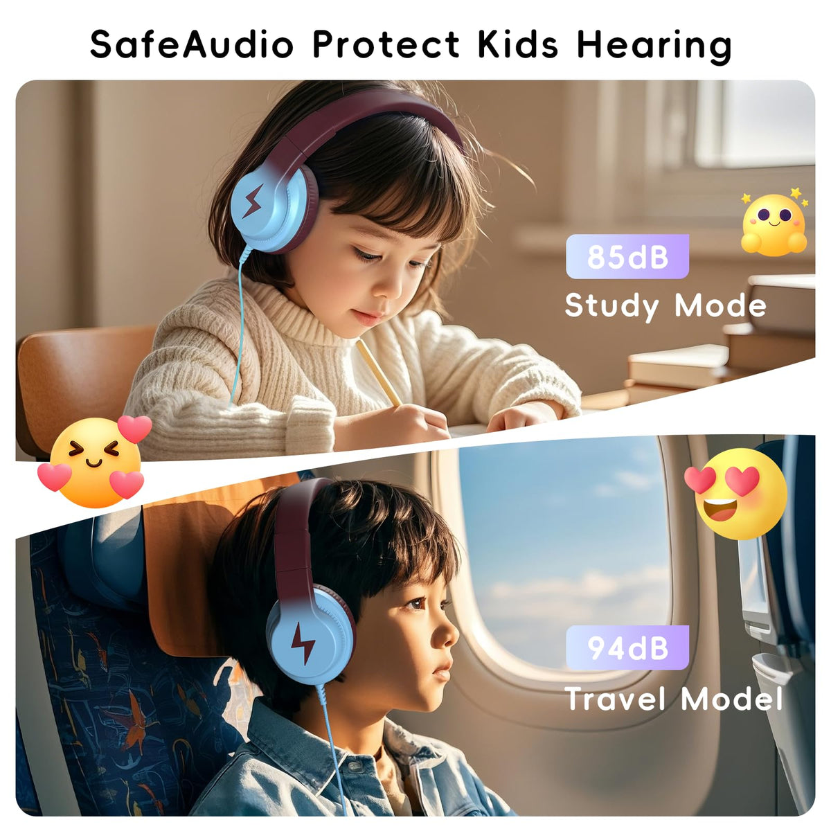Candy Bila Wired Kids Headphones for School, Over-Ear for Boys Girls