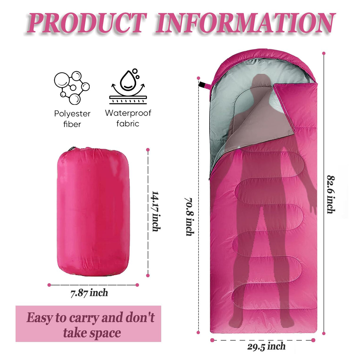 Sleeping Bag for Camping,Sleeping Bags for Adults Backpacking Waterproof,3 Seasons Adult Blanket,Small Packed Ultralight Carry Bag, Soft,Thick and Warm,for Outdoor Camping,Travel,Hiking