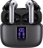 TAGRY Bluetooth Headphones True Wireless Earbuds 60H Playback LED Power Display Earphones with Wireless Charging Case IPX5 Waterproof in-Ear Ear buds with Mic for TV Smart Phone Laptop Computer Sports
