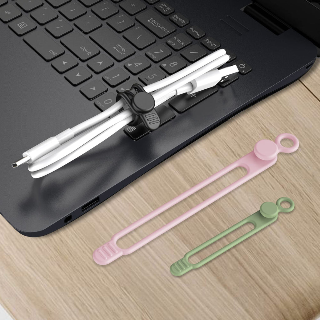 24Pcs Silicone Cable Ties, Cord Organizer Cable Management-Multi