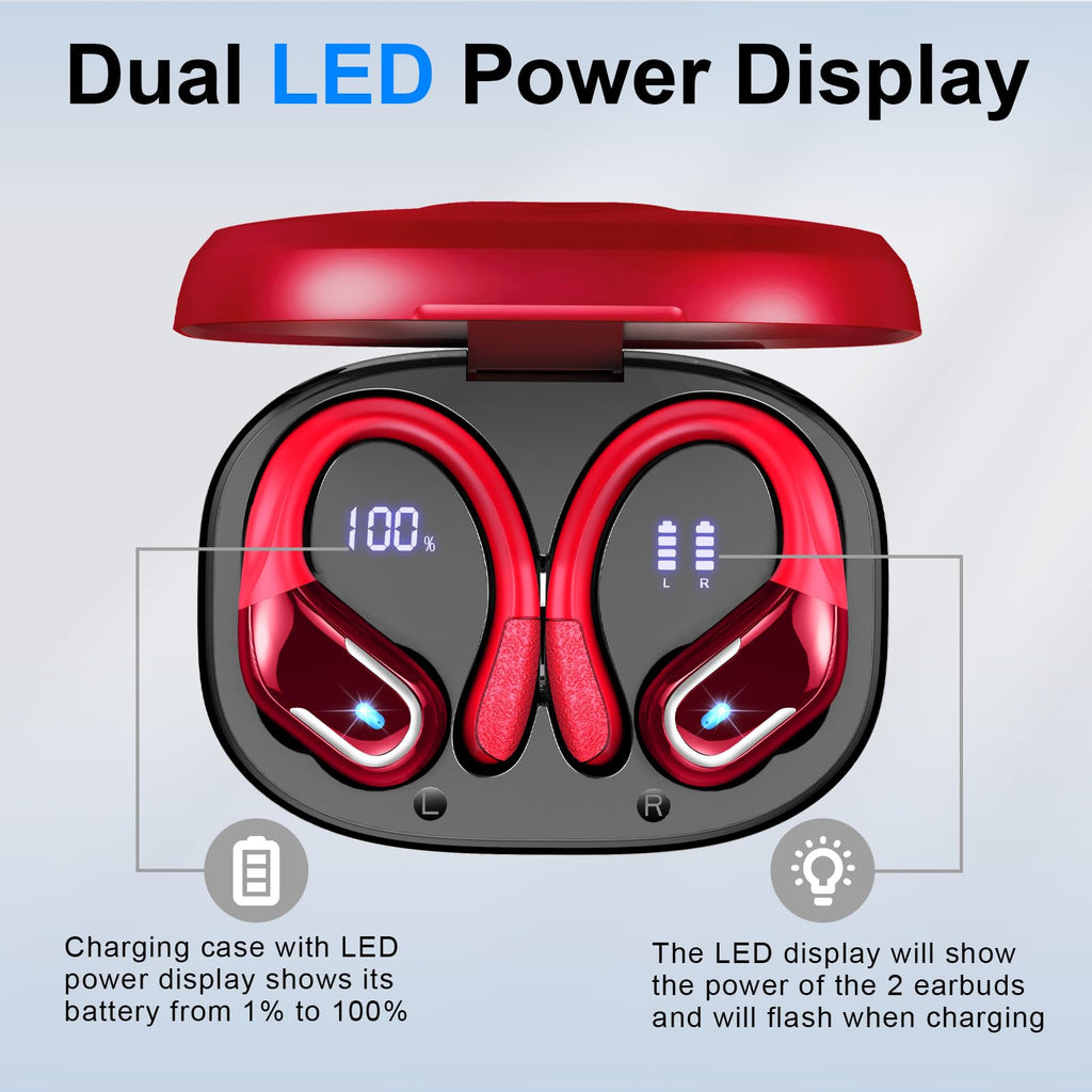 Wireless Earbuds Sports, 75Hrs Bluetooth 5.4 Headphones, Bass Hi-Fi Stereo