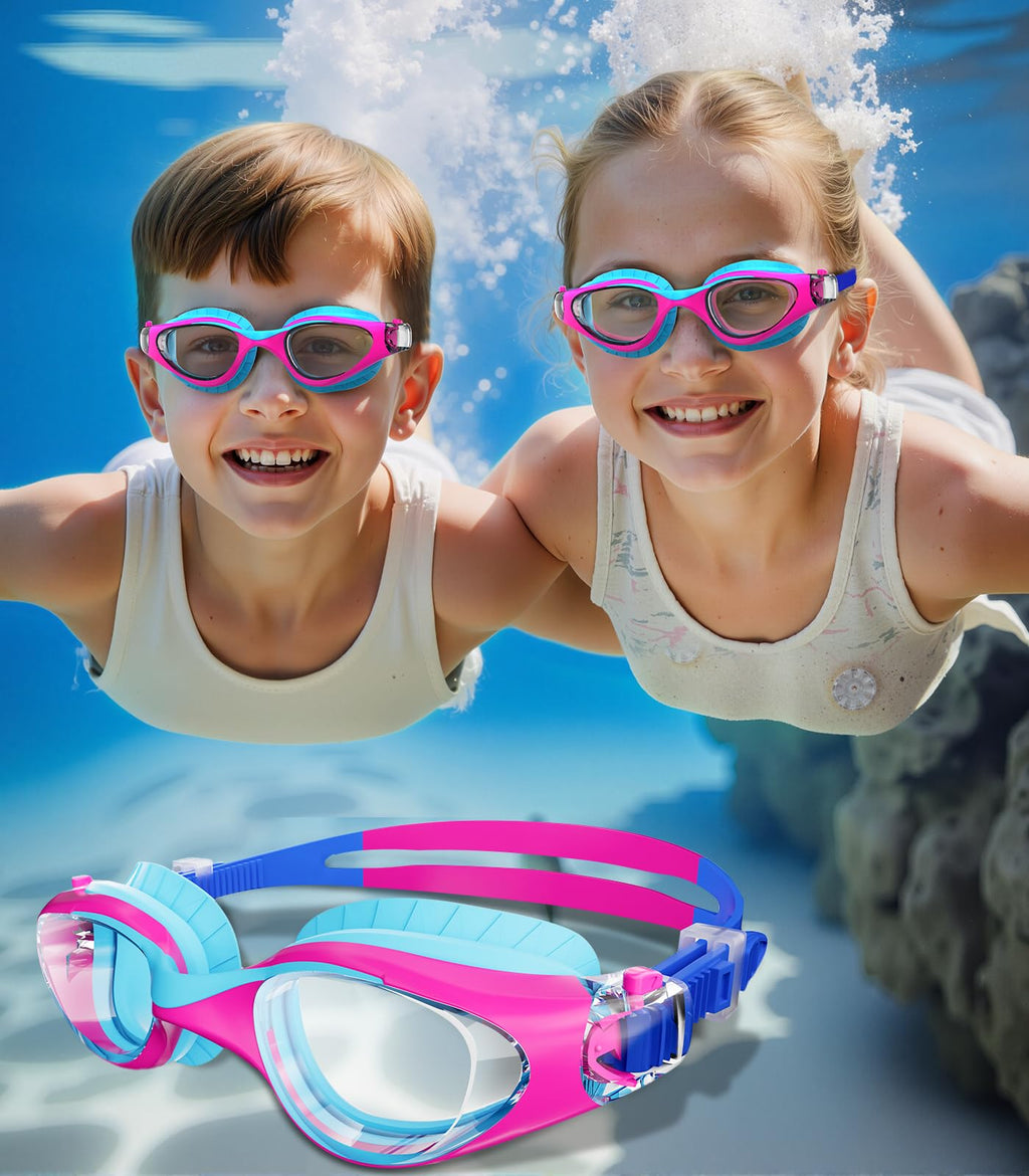 Kids Swimming Goggles for Boys & Girls Aged 6-14, Anti-Fog