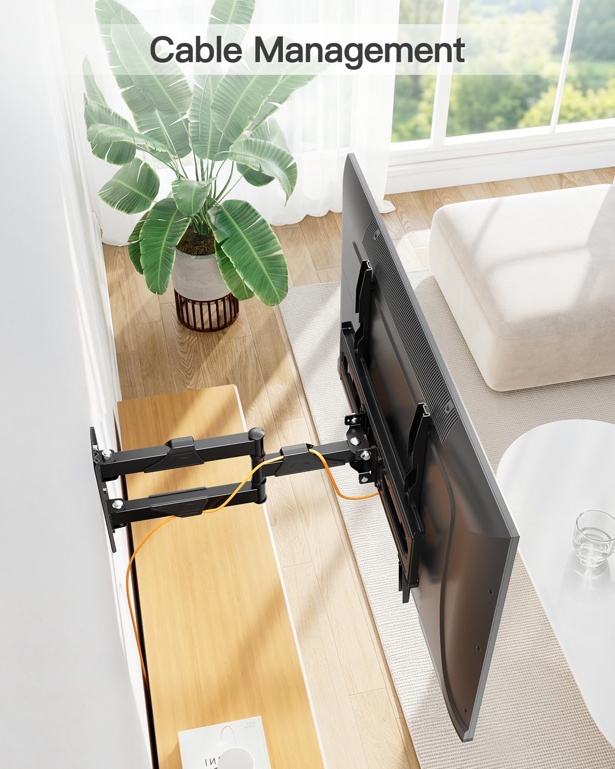 ELIVED Full Motion TV Wall Mount for 26-60" TVs, Max VESA 400x400, 77 lbs.