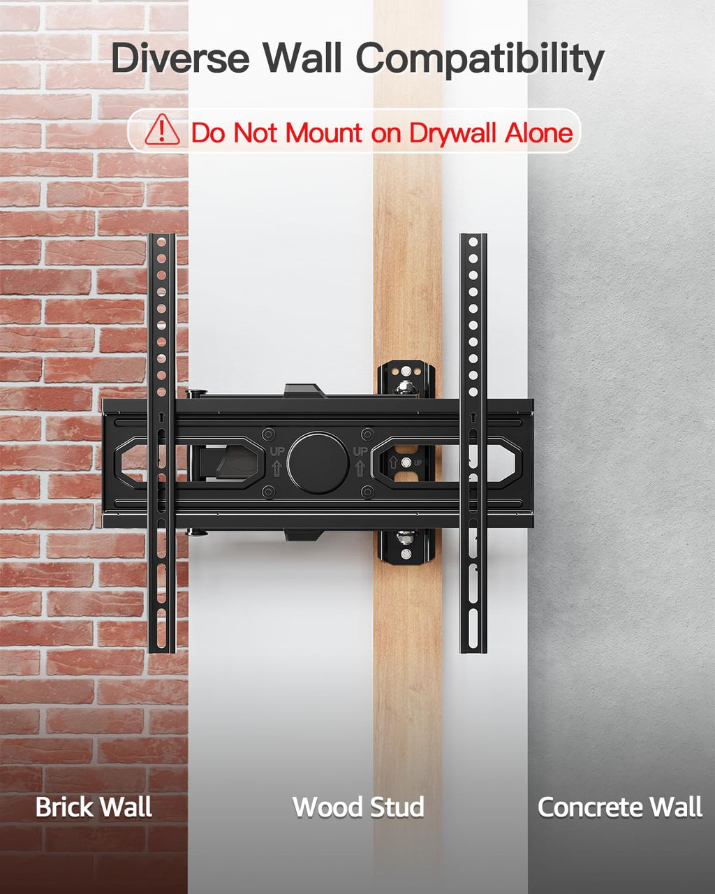 ELIVED Full Motion TV Wall Mount for 26-60" TVs, Max VESA 400x400, 77 lbs.