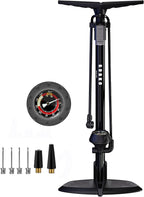 GOBKO Bike Pump Bicycle Floor Pump with Gauge, Bicycle Pumps with Presta and Schrader tire Pump multifunctional Air Pump for Road Bike MTB Sports Balls Pump High Pressure 160Psi &11Bar