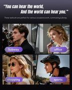 Kinglucky Clip-On Earbuds Gen 3, Open-Ear Wireless Bluetooth 6.0 Headphones with Mic, Secure Fit for Small Ears & Glasses Wearers, 50H Playtime, LED Digital Display, ENC, IPX5 Waterproof(Balck)