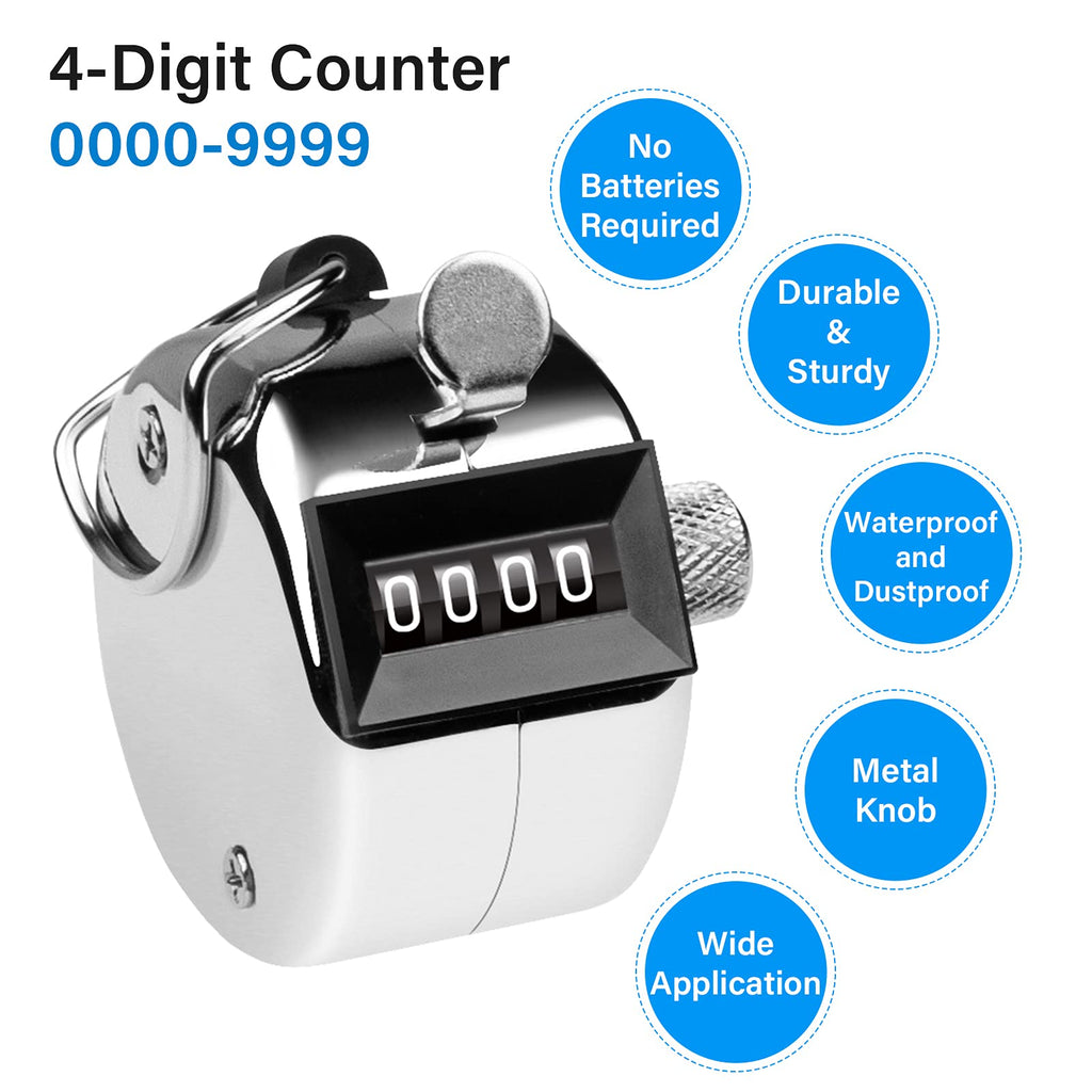 tally counter, 4-digit clicker counter, Metal hand tally counters clicker for counting, golf scoring