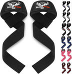 BEAST RAGE Weight Lifting Straps Fitness Padded Cotton Wrist Support Gel Advanced Grips Dumbbell Bar Wraps Heavy Duty Gym Bodybuilding Straps Power Deadlift Barbells Non Slip Exercise
