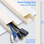 ZhiYo 43" Cord Covers for Wires on Wall, Beige Cord Hider, 0.7" W x 0.4" H