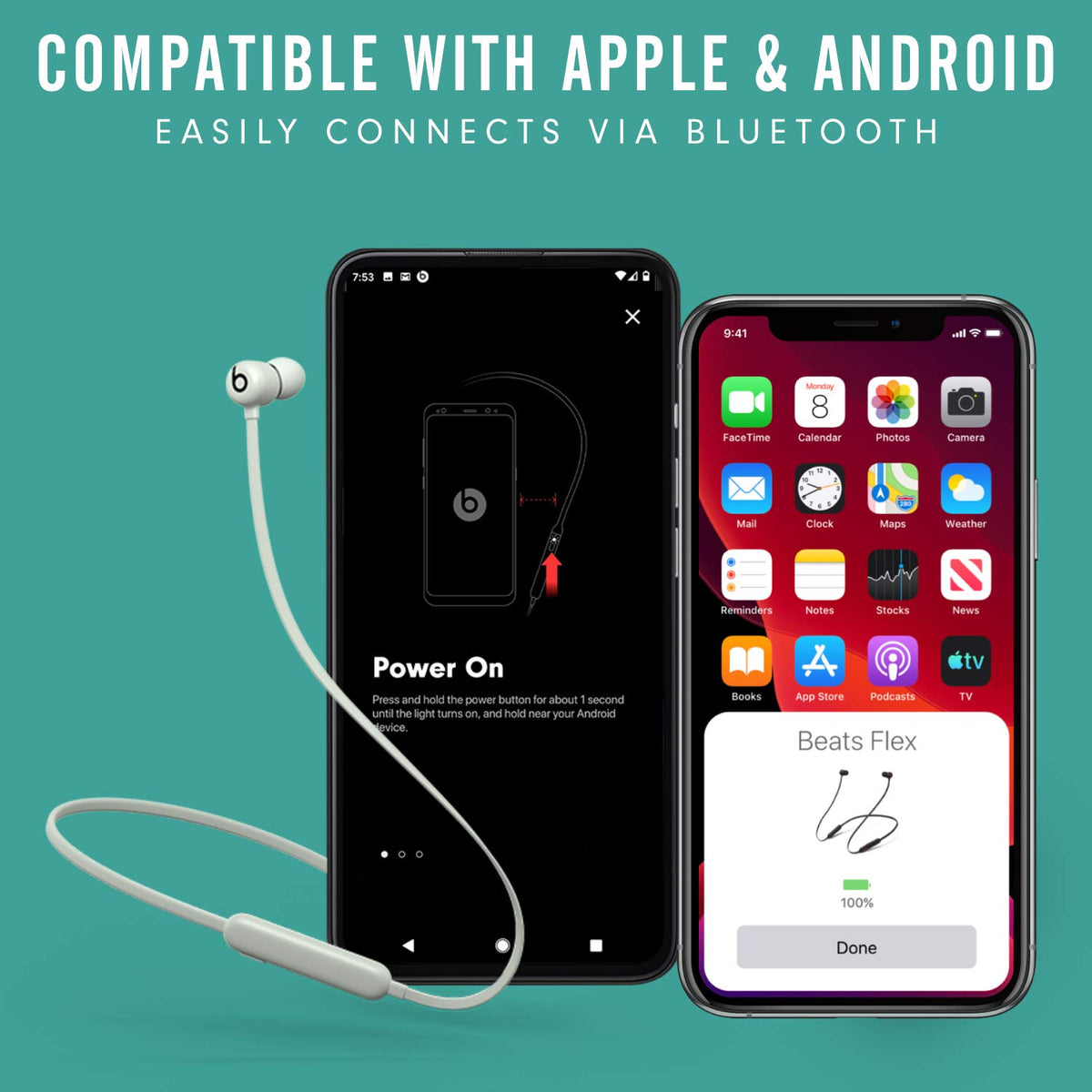 Beats Flex Wireless Earbuds - Apple W1 Headphone Chip, Magnetic Earphones, Class 1 Bluetooth, 12 Hours of Listening Time, Built-in Microphone - Yuzu Yellow