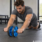 Amonax Convertible Ab Wheel Roller with Large Knee Mat for Core Abs Rollout