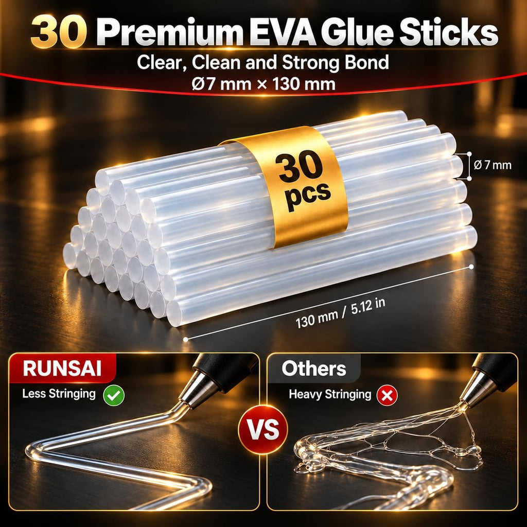 RUNSAI® Hot Glue Gun Kit, 30W Mini Glue Gun with 30pcs 7mm Sticks