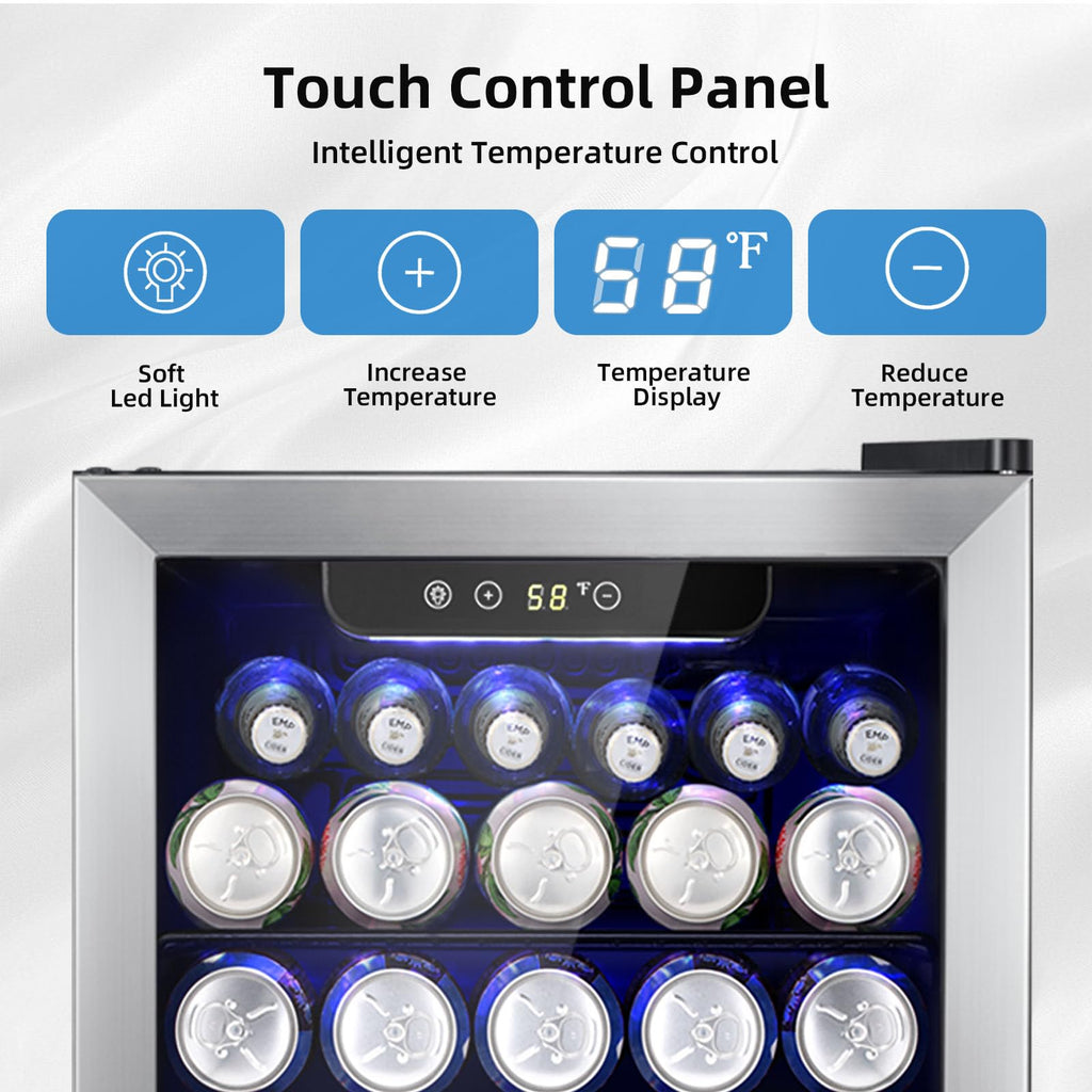 Antarctic Star 12 Bottle 48 Can Beverage Refrigerator Cooler - Mini Fridge Glass Door for Beer Soda Drinks or Wine,Freestanding Beverage Fridge for Home and Bar with Adjustable Shelving, 1.3 Cu. Ft.