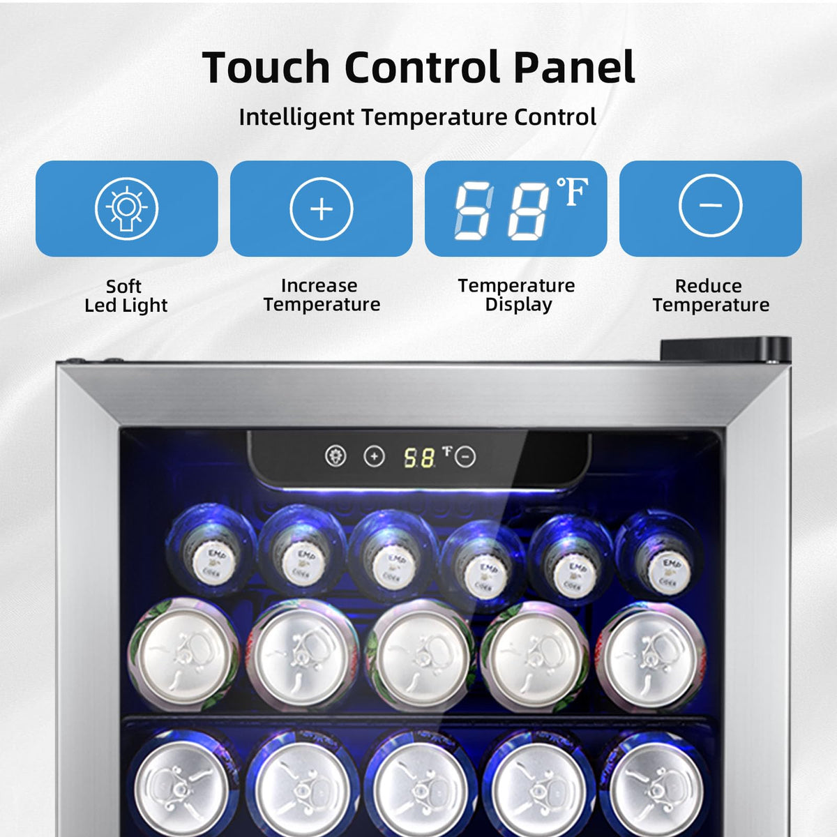 Antarctic Star 12 Bottle 48 Can Beverage Refrigerator Cooler - Mini Fridge Glass Door for Beer Soda Drinks or Wine,Freestanding Beverage Fridge for Home and Bar with Adjustable Shelving, 1.3 Cu. Ft.