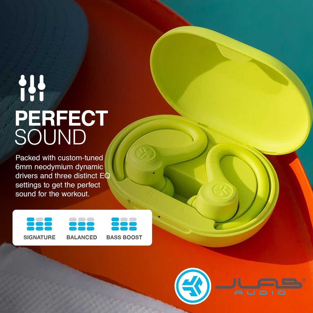 JLab, Go Sport+, True Wireless Workout Earbuds, Bluetooth Sport Earbuds, Clear Calling, Sand