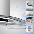 42 inch Range Hood Under Cabinet 1200 CFM Stainless Steel Stove Vent Hoods