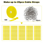 YMCRLUX 1"x64ft Hook and Loop Straps with 70 Metal Buckles, Adjustable Fastening Cable Straps, Cut-to-Length Cinch Strap, Reusable Nylon Securing Cord Ties for Organizer or Storage, 1 inch Wide, Black