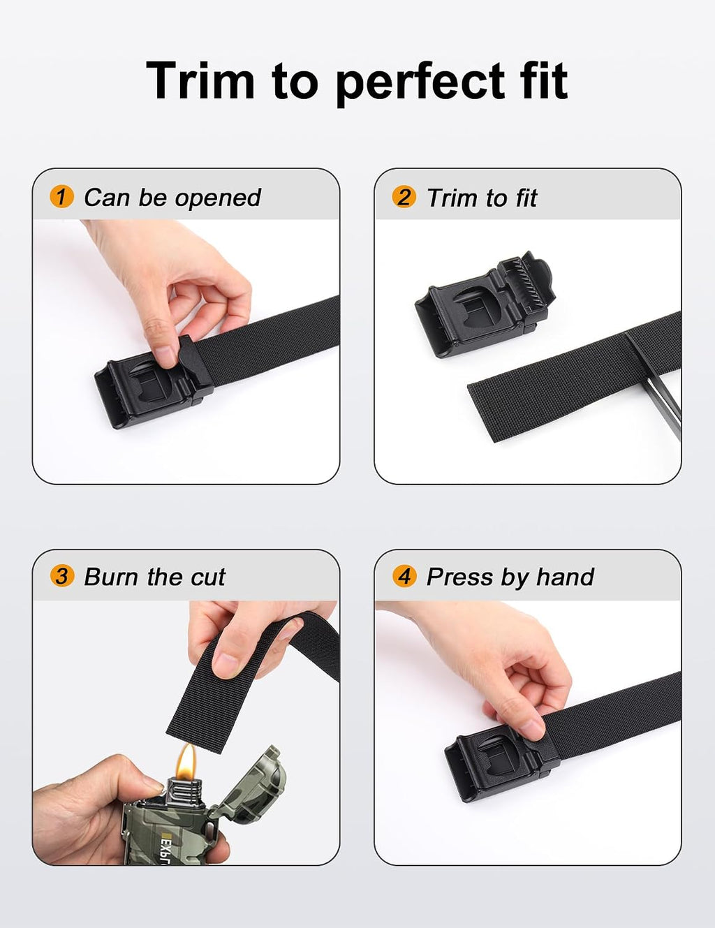 JUKMO Stretch Tactical Belt for Men, Military Work Rigger Hiking 1.5" Elastic Nylon Web Ratchet Quick Release Belt in Gift Box