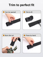 JUKMO Stretch Tactical Belt for Men, Military Work Rigger Hiking 1.5" Elastic Nylon Web Ratchet Quick Release Belt in Gift Box