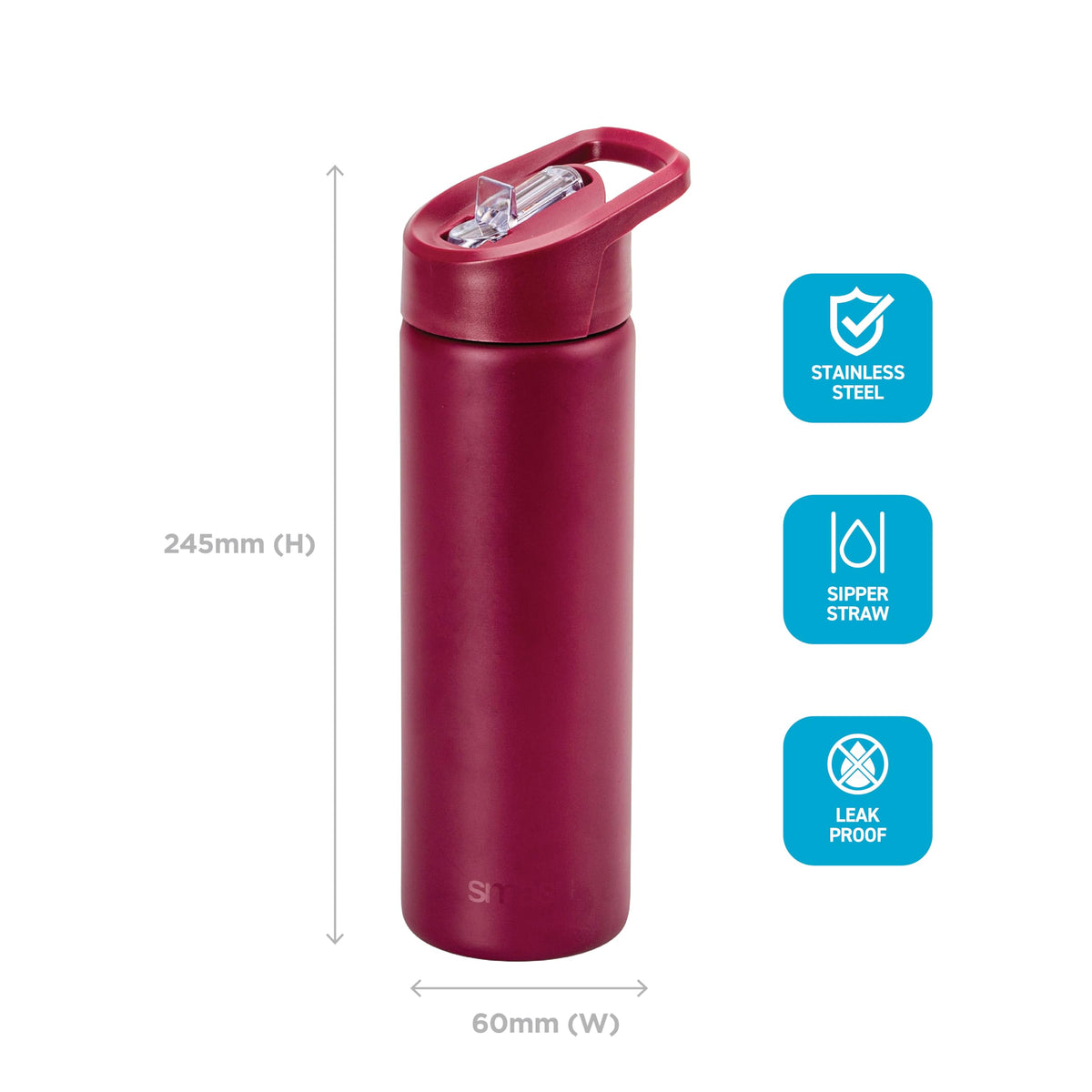 Smash Stainless Steel Water Bottle 750ml - Black