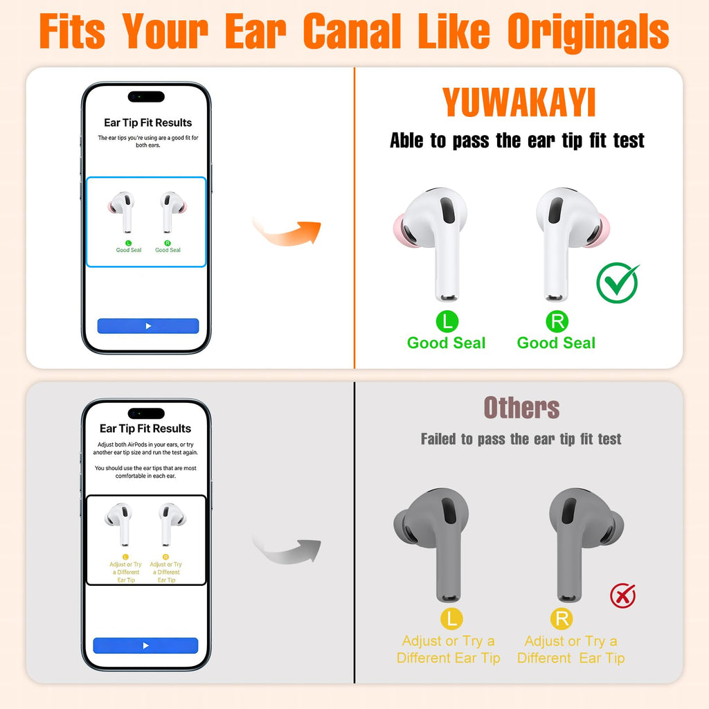 3 Pairs Replacement Ear Tips for AirPods Pro 2nd & 1st(Small, Black)