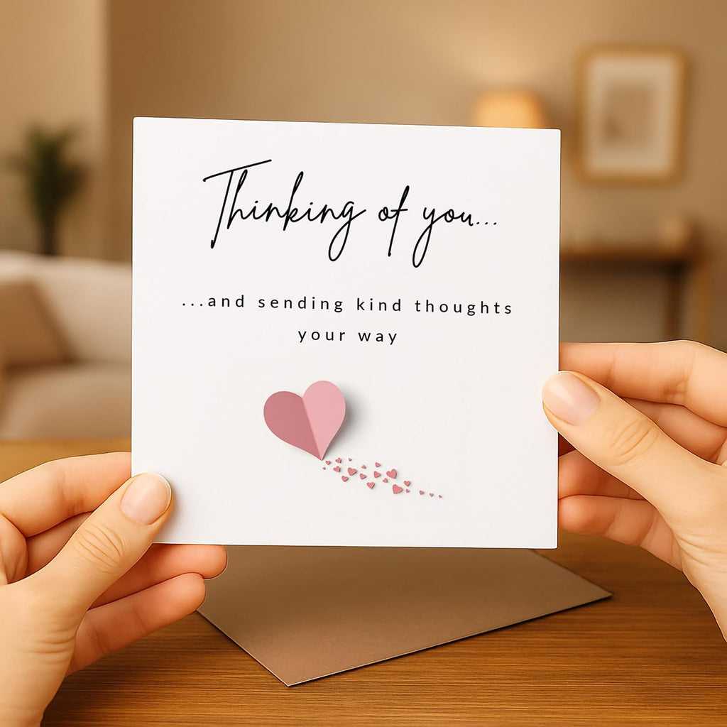 Thinking of You Card – Paper Hearts Design | Encouragement and Support Card for Friend, Family or Colleague | Comfort for Grief, Tough Times or Just Because | Blank Inside | Eco Packaging