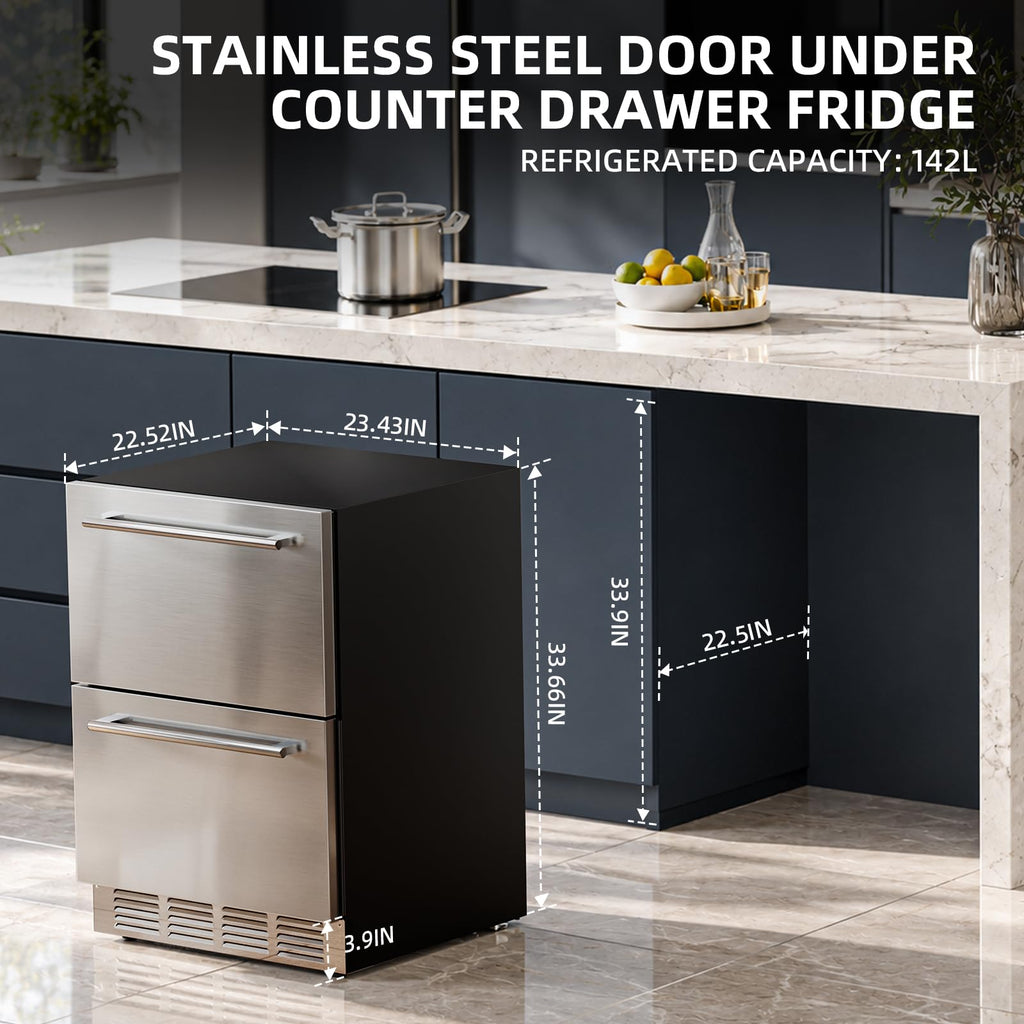 Antarctic Star 18L Mini Fridge Cooler 24Can, Beverage Refrigerator with Quiet Compressor, LED Light,Freestanding Small Fridge with Electronic Temperature Control for Home and Bar(40-61 ℉)