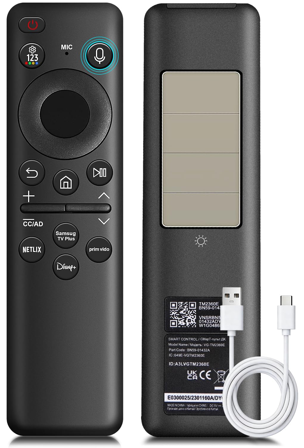 for Samsung-Smart-TV-Remote-Replacement, Universal for All Samsung TVs (BN59-01315A)