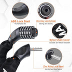 GRIFEMA GA1201-12 Bike Locks High Security with 2 Keys, Bike Chain Lock Heavy Duty, 120cm Bicycle/Cycling Locks for Bike Cycle, Moto, Door, Gate Fence, Black/White
